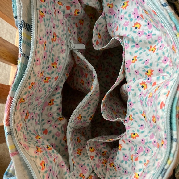 Vera Bradley Multicolor Quilted Satchel Shoulder Bag Pastel Plaid - Picture 12 of 15